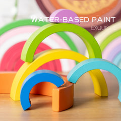 Montessori Arch Bridge Rainbow Building Blocks - Educational Wooden Toys