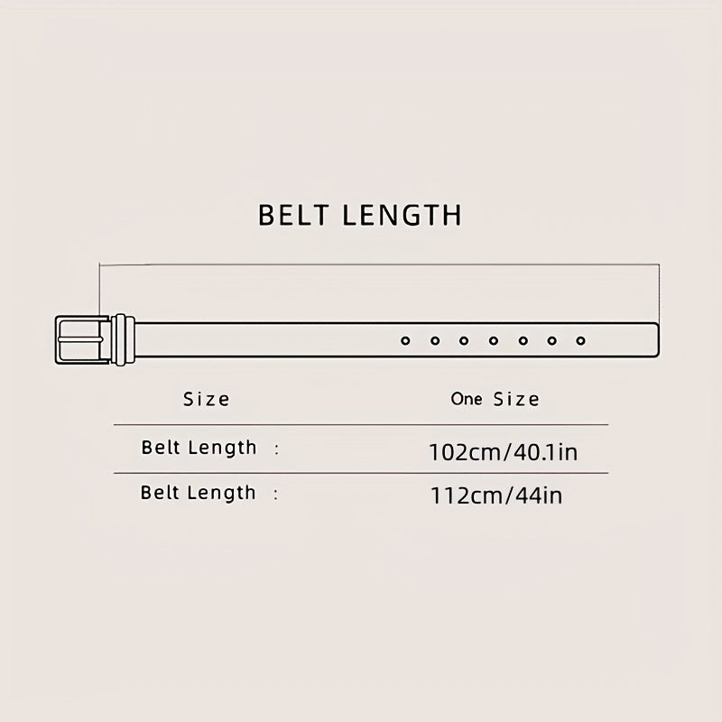 5pcs Solid PU Belt Square Twist Buckle Casual Waist Belts