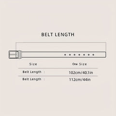 5pcs Solid PU Belt Square Twist Buckle Casual Waist Belts