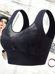 Lace Wireless Bra Seamless Wide Straps Intimates Women's Lingerie