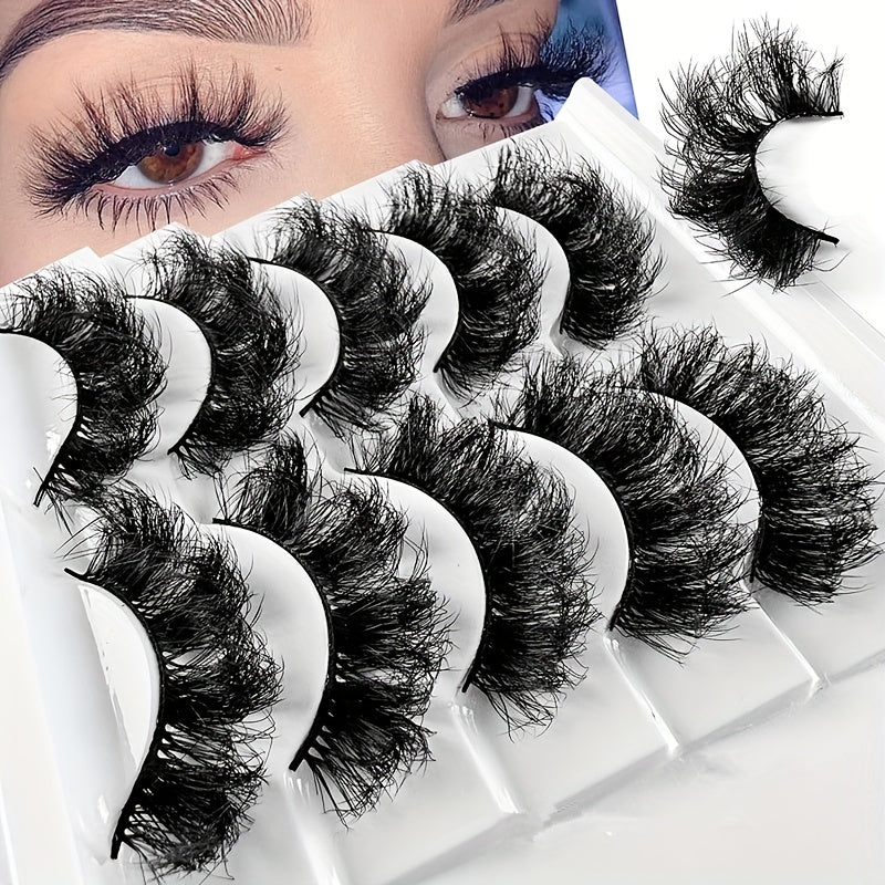 8D Fluffy Curling False Eyelashes Cross High Faux Mink Hair Eyelashes