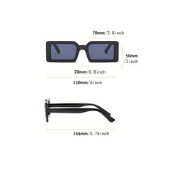 Vintage Square Frame Sunglasses Gradient Lens Wrap Around Eyewear