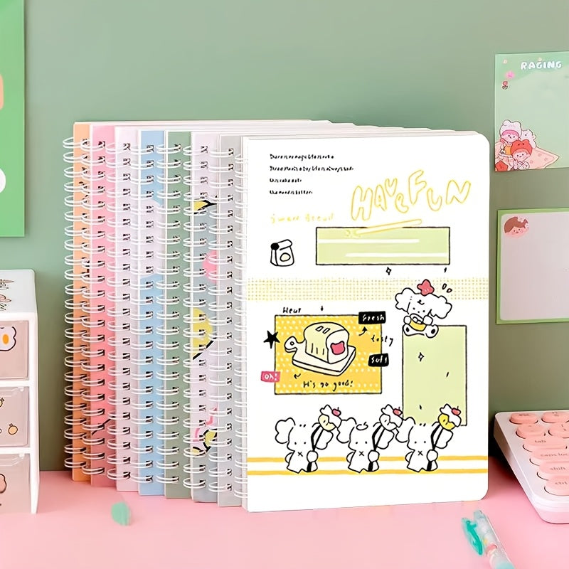 4pcs Cartoon Coil A5 Notebooks - 80 Sheets - Office/School/Birthday