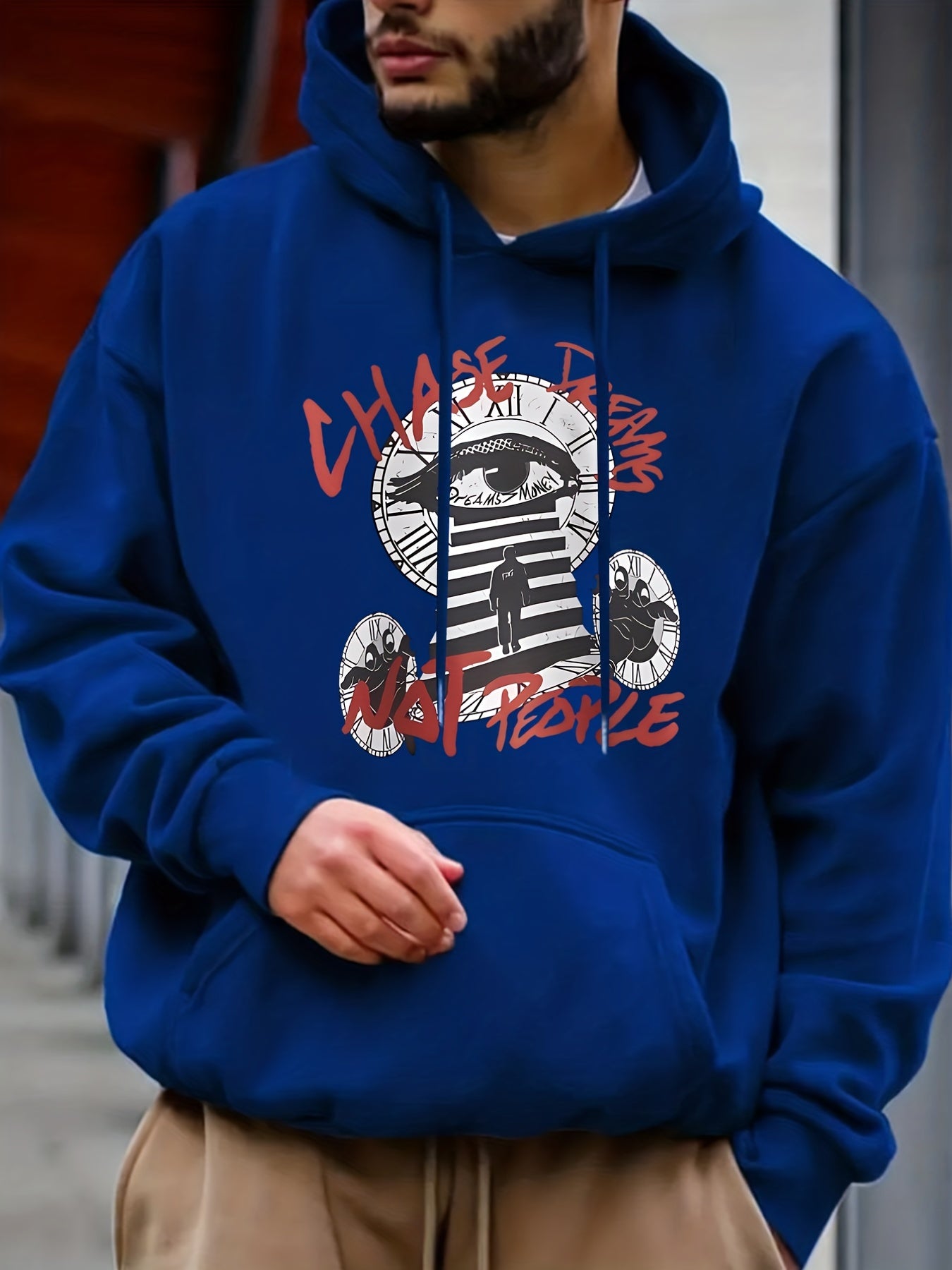 Men's Eye Print Hoodie Long Sleeve Casual Sweatshirt