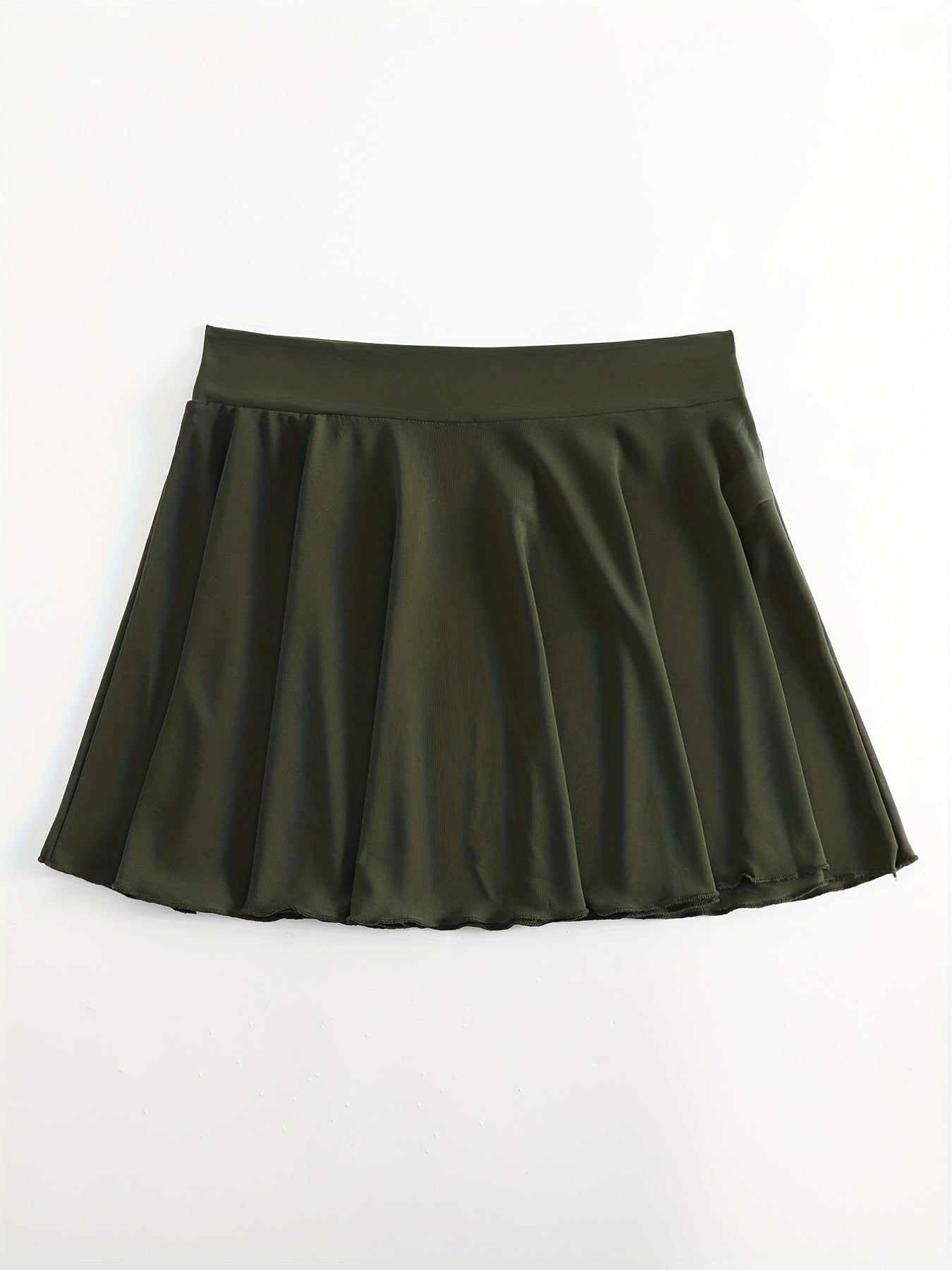 High Stretch Mesh Cover Up Skirt Solid Semi Sheer Beachwear Women's S