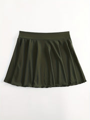 High Stretch Mesh Cover Up Skirt Solid Semi Sheer Beachwear Women's S