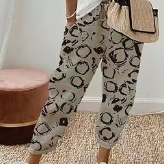  Polka Dot Drawstring Pants With Pockets