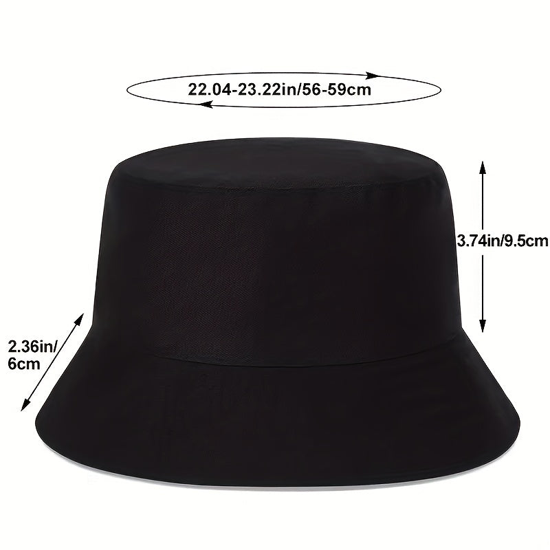 Dog Embroidery Reversible Bucket Hat Unisex Couple Fisherman Cap
