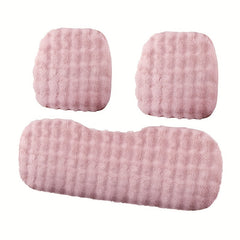 3pcs Plush Winter Warm Car Seat Cushion Set Non-slip Universal Seat Cushion