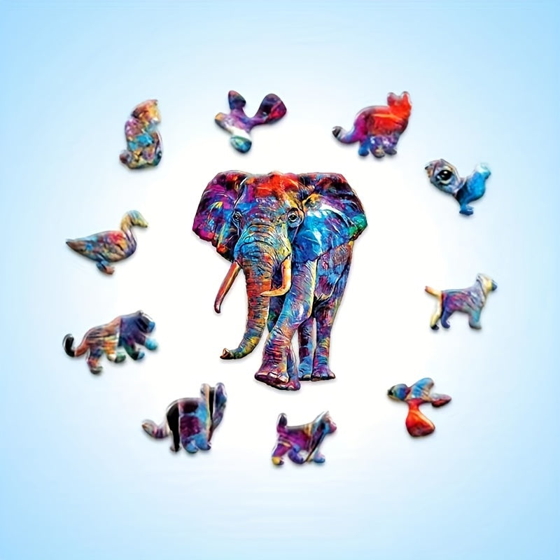 3D Elephant Wooden Puzzle: Fun & Challenging Decompressing Toy