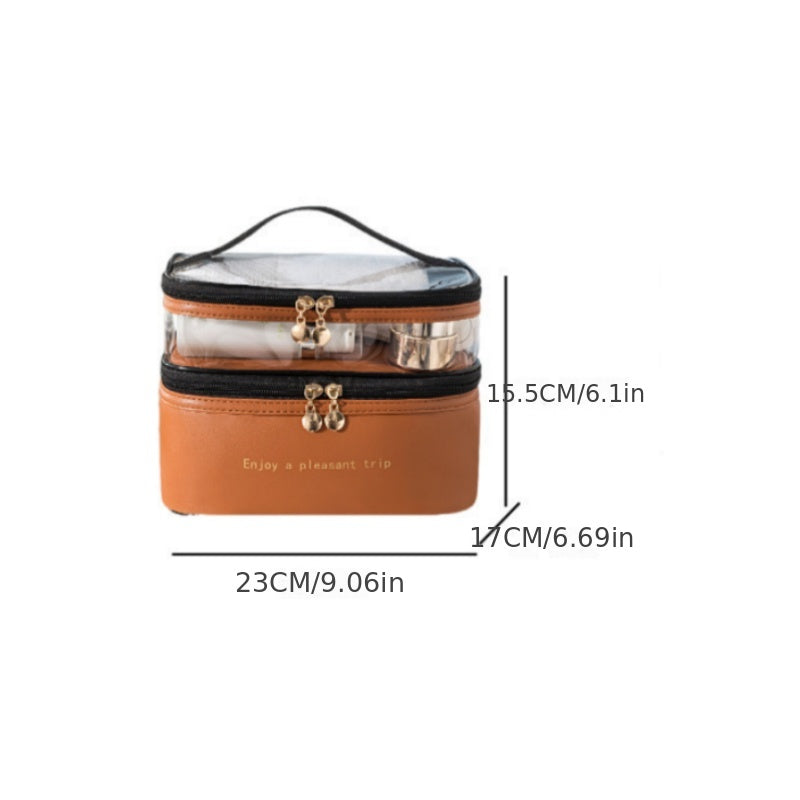 Large Travel Makeup Bag Organizer With Makeup Brush Storage