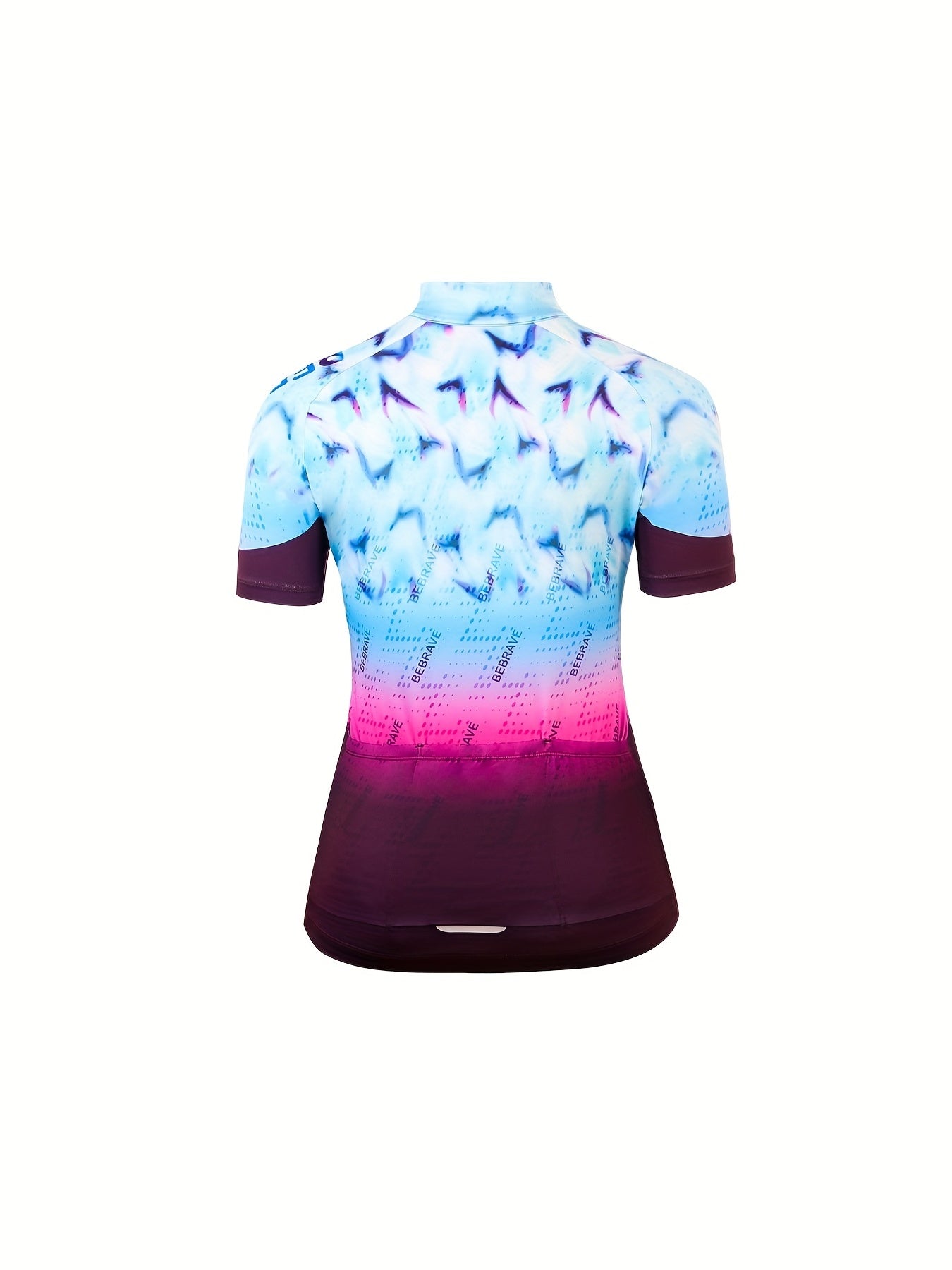 Women's Cycling Shirt Moisture Wicking Fantasy Block Zipper Short Sleeves