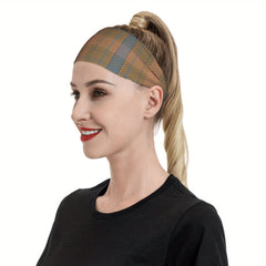 Vintage Plaid Headband Earthy Tones Soft Fabric for Sports & Casual Outfit
