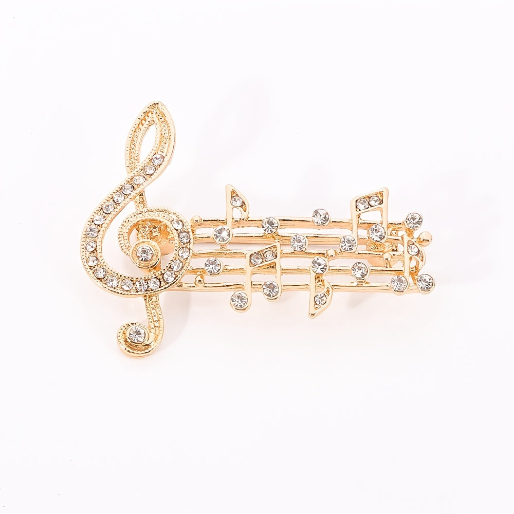 Rhythm Full Drill Jumping Brooch Women's Sweater Corsage Anti-lapsing Pin