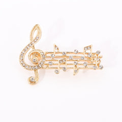 Rhythm Full Drill Jumping Brooch Women's Sweater Corsage Anti-lapsing Pin