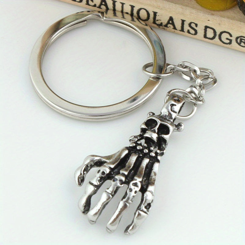 Skull Palm Keychain Metal Keychain Pendant Halloween Gift