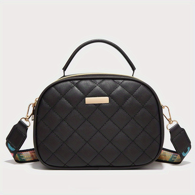 Polka Dot Handbag Small Crossbody Bag Double Zipper Purse