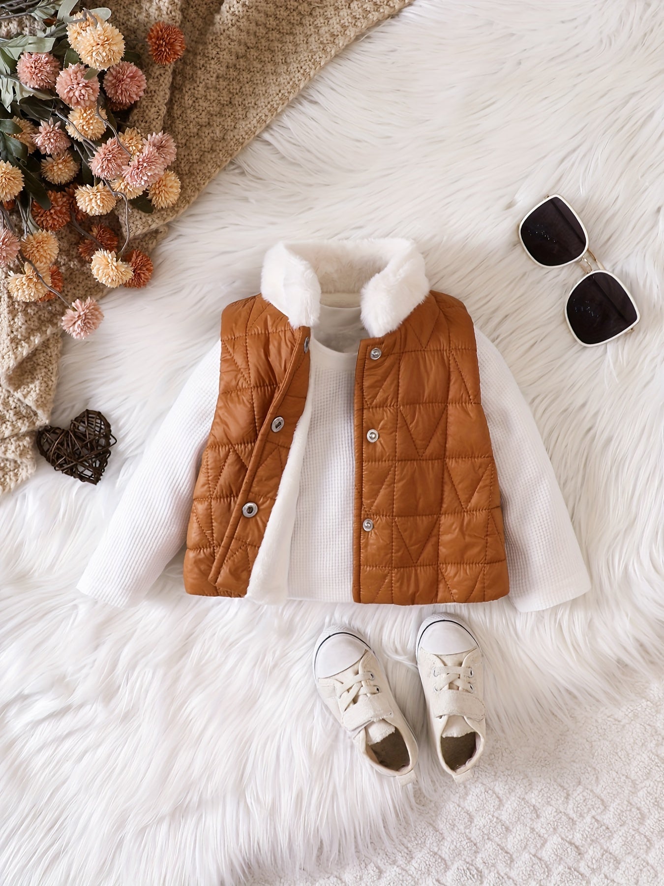 Baby Girls Warm Down Coat Kids Furry Stand Collar