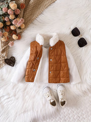 Baby Girls Warm Down Coat Kids Furry Stand Collar
