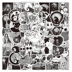 50pcs Christmas Horror Night Halloween Theme Waterproof Stickers DIY Materials