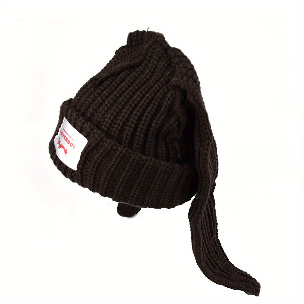 Women's Bunny Long Ears Knit Beanie Hat Winter Cap