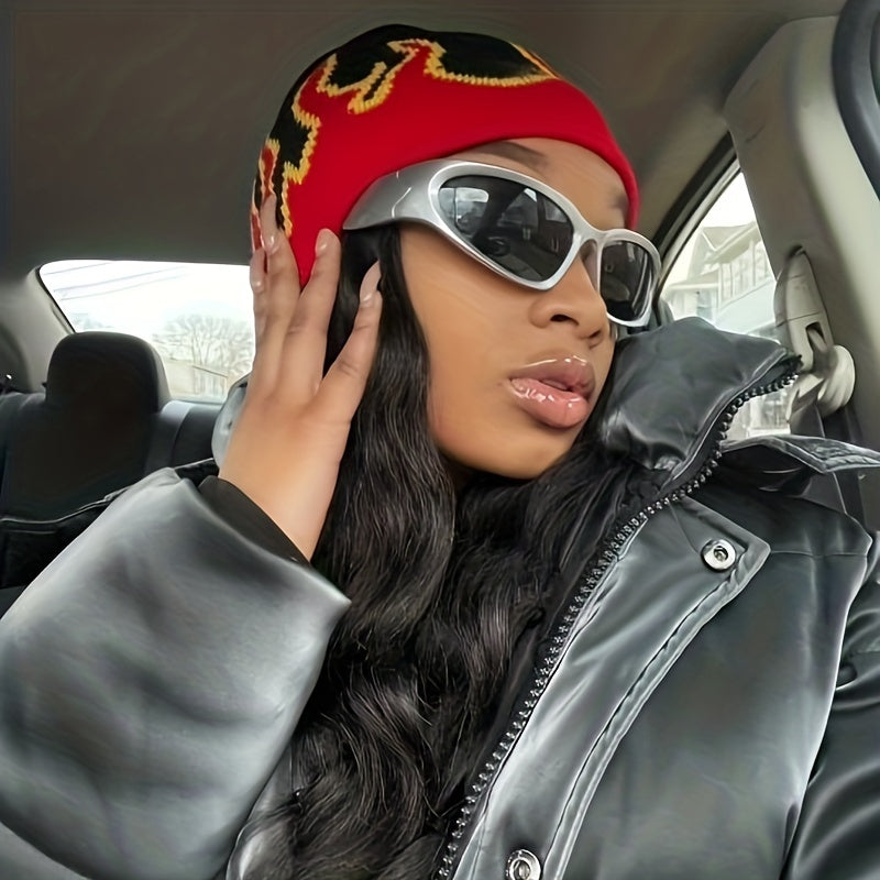 Y2K Wrap Around Sunglasses Futuristic One piece Glasses UV400
