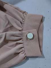 Ruched Lantern Sleeve A-line Dress
