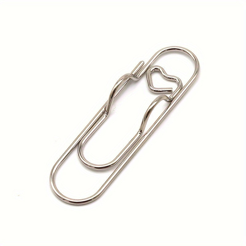 Metal Love Pen Holder Portable Fixed Pen Buckle Heart Shaped Bookmark