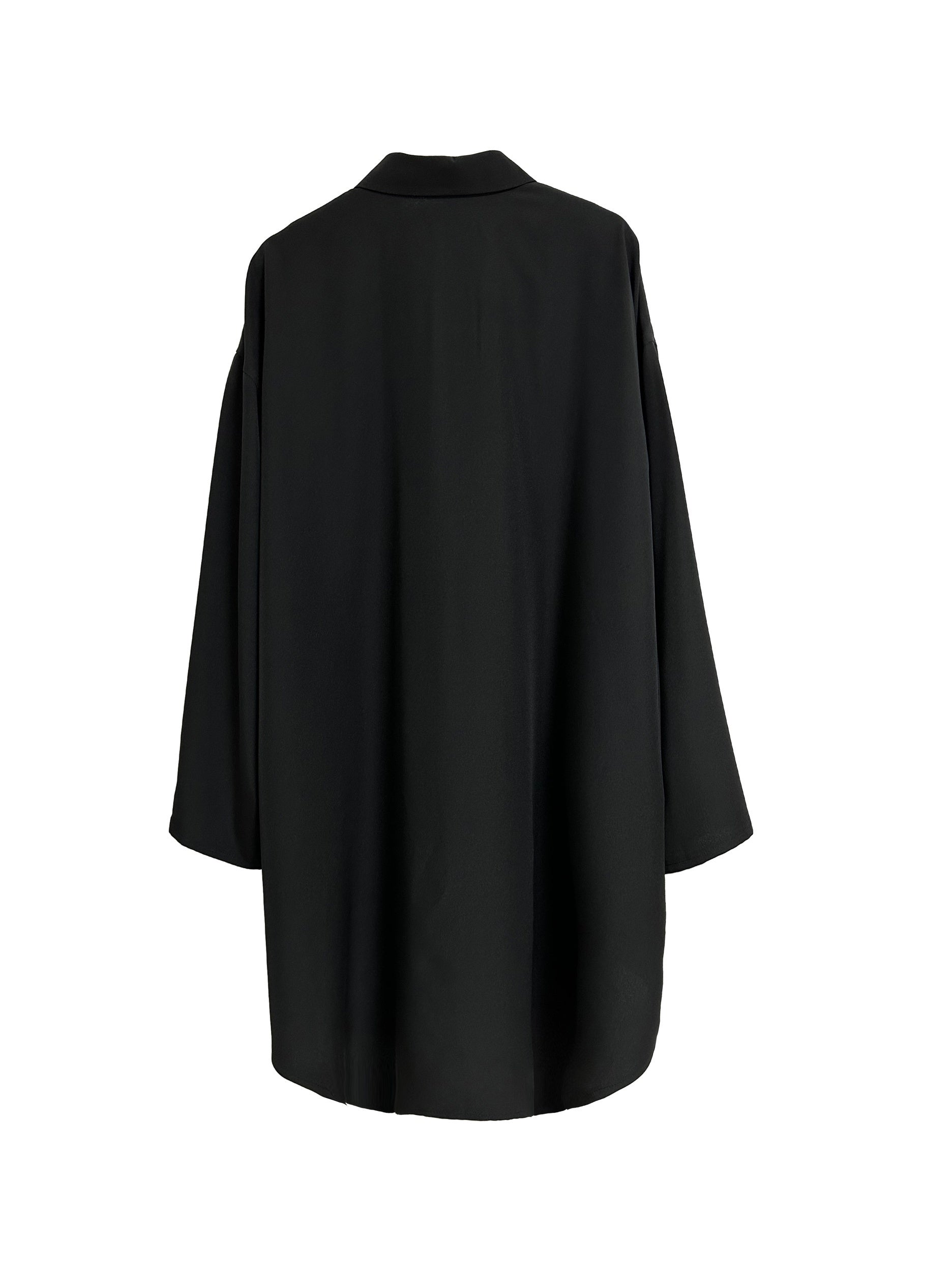  Solid Button Up Long Sleeve Collar Mini Shirt Dress