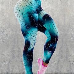 Tie Dye Dot Print Wideband Waist Leggings