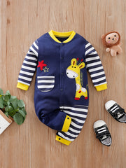 Baby Boys Giraffe Long Sleeve Romper Jumpsuit