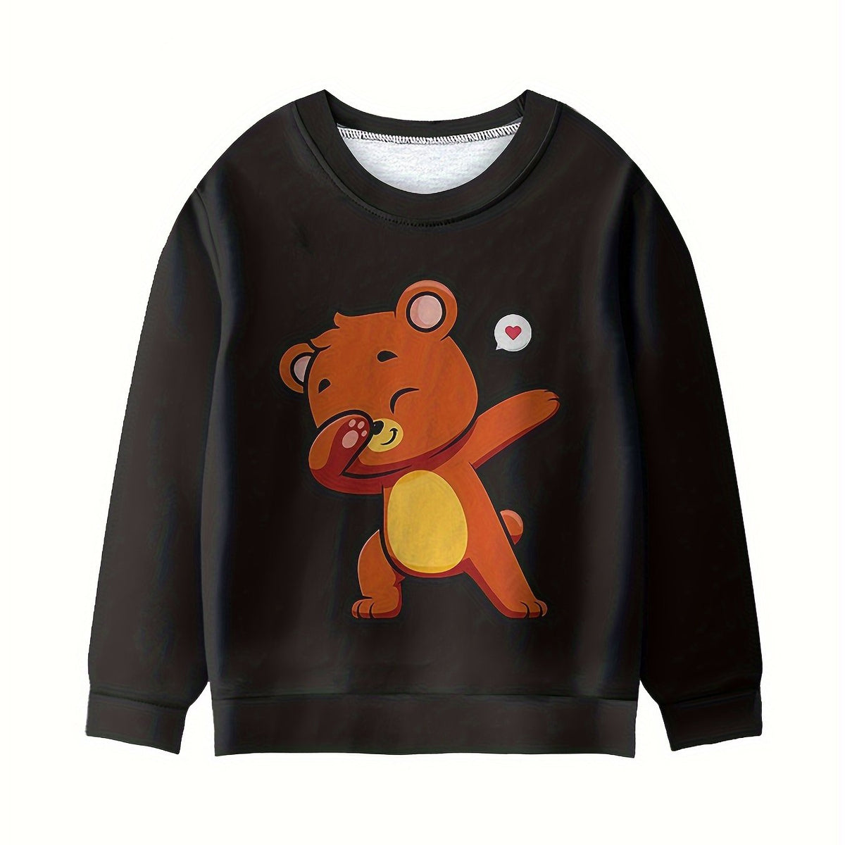 Girls Dancing Bear Graphic Sweatshirt Long Sleeve Pullover