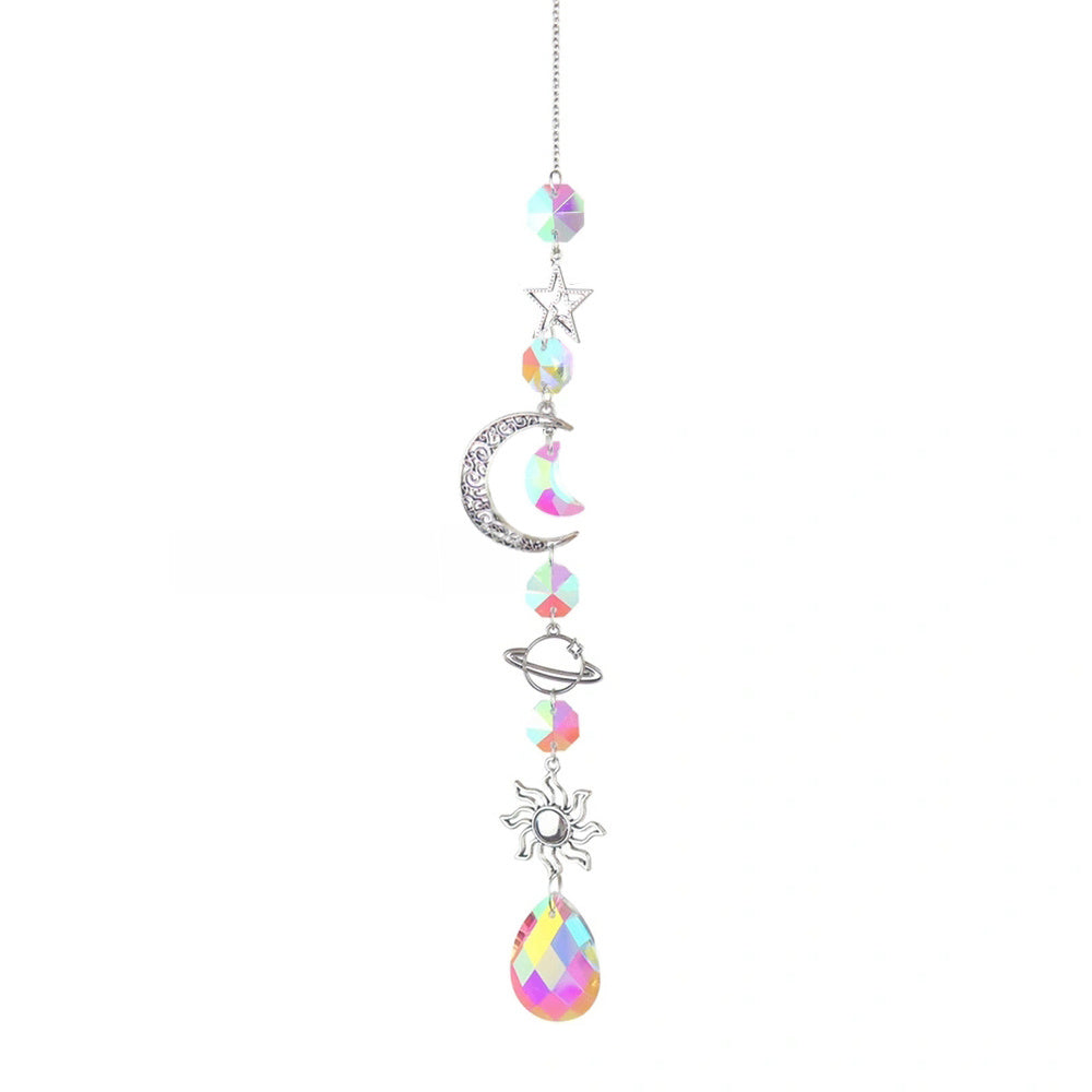 Bird Crystal Pendant Moon Sun Catcher Wind Chime Garden Decor