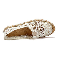 Floral Lace Espadrille Flat Shoes Women's Footwear