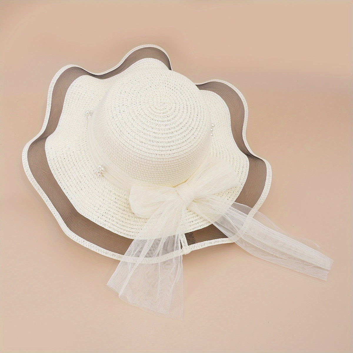 Polyester Sunscreen Mesh Hat Summer Unisex Hat Straw Hat Large Brim Sun Hat