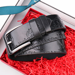 Forest Kingdom Animal Pattern Men's Casual PU Leather Belt