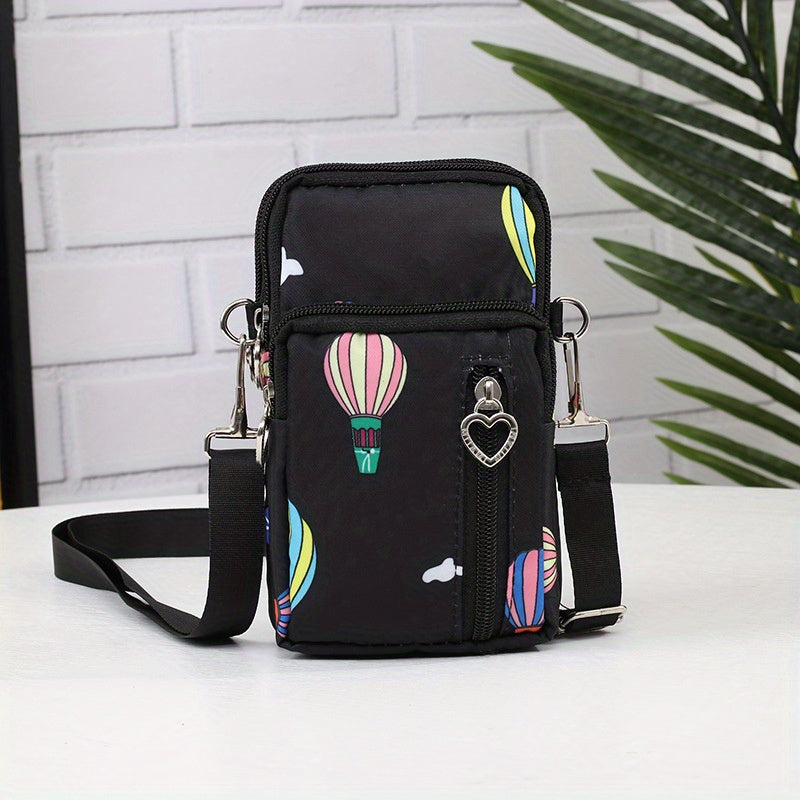 Heart Zipper Ring Shoulder Bag Waterproof Layered Crossbody Bag