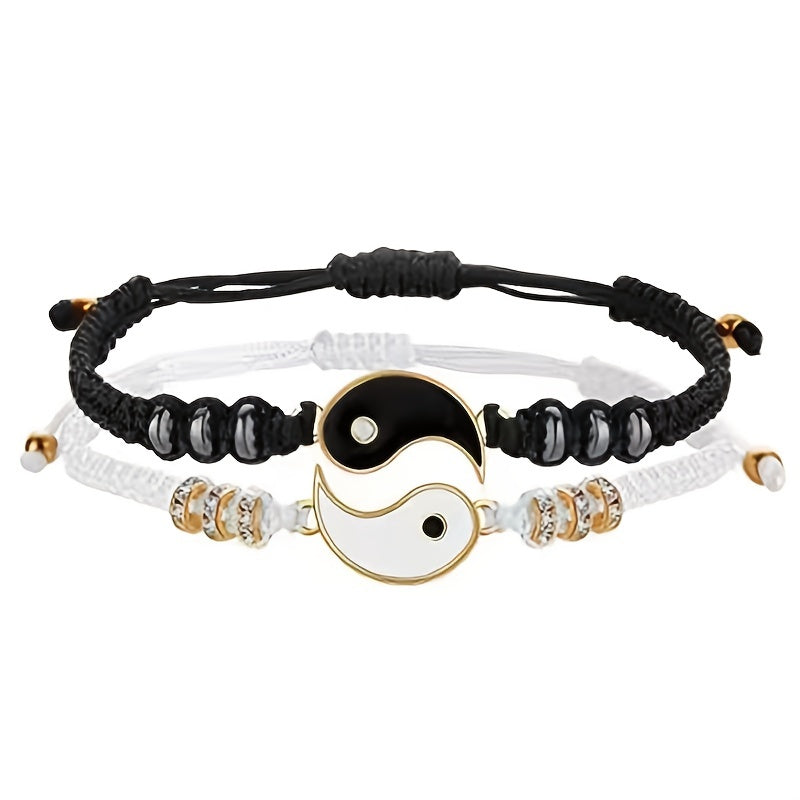 Taiji Yin Yang Couple Bracelet Set