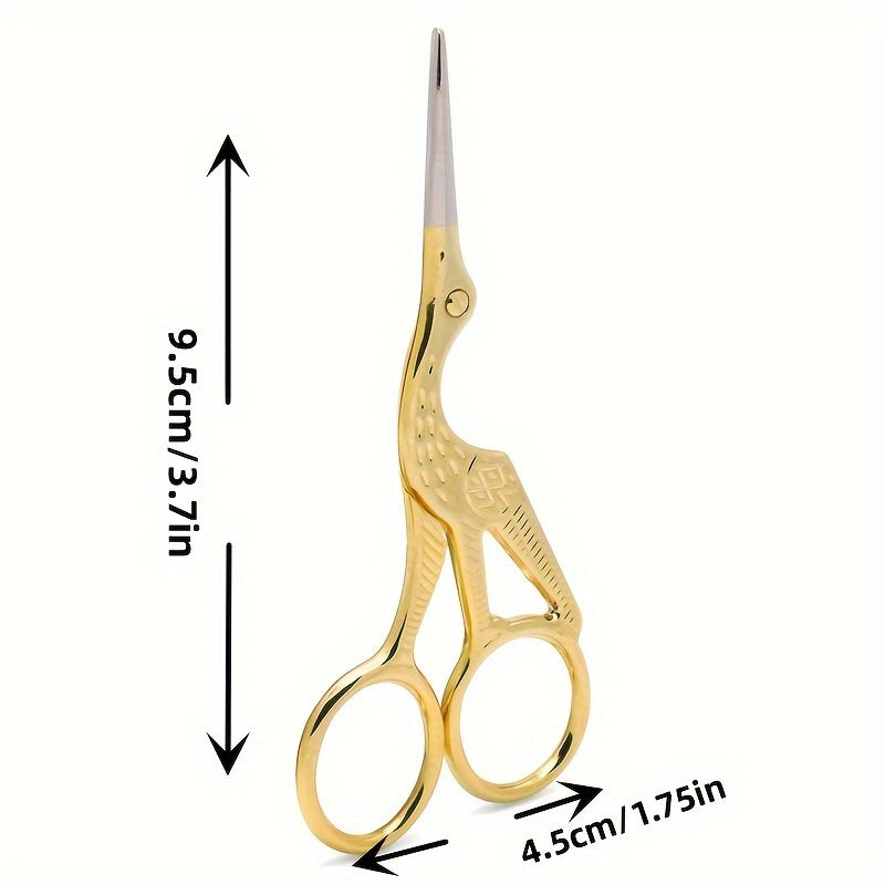 Stainless Steel Gilded Crane Scissors Retro Bird Scissors