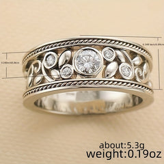 925 Silver Zircon Ring Wedding Jewelry Engagement Gift