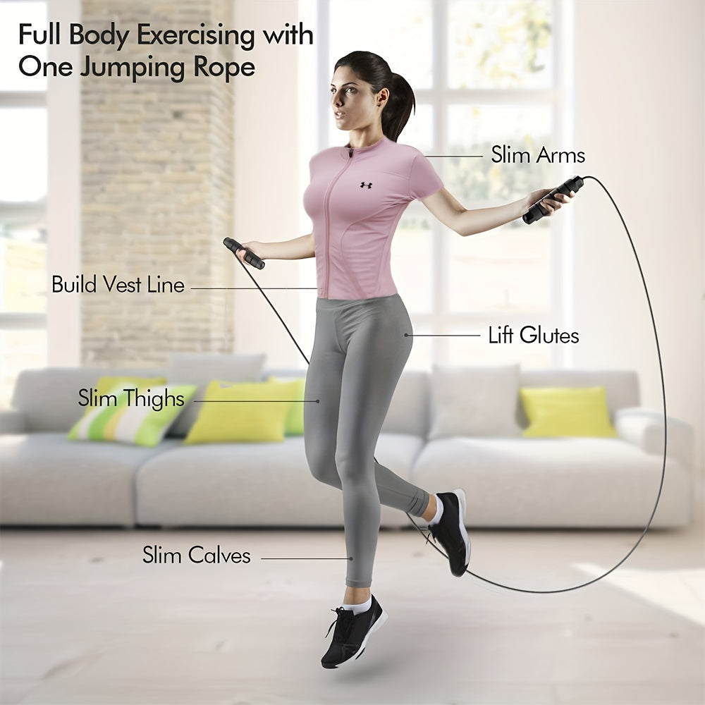 Adjustable Tangle Jump Rope for Rapid Speed Fitness Sports Gym & Weight Loss