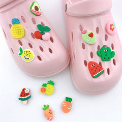 12pcs Cartoon Ice Cream Shoe Charm Cake Watermelon Clogs DIY Decoration