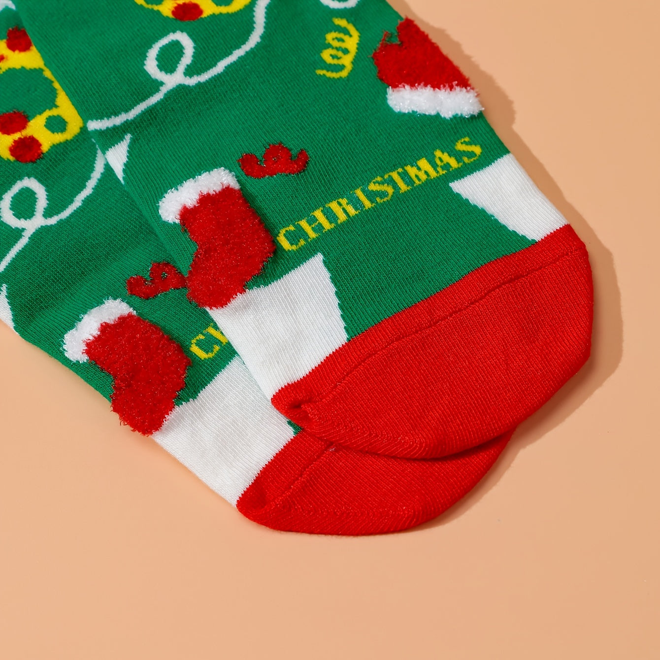 Christmas Cartoon Print Socks, Comfy & Soft Women's Stockings