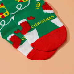 Christmas Cartoon Print Socks, Comfy & Soft Women's Stockings