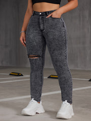  Button Up Skinny Jeans Women's Casual Stretch Jeans