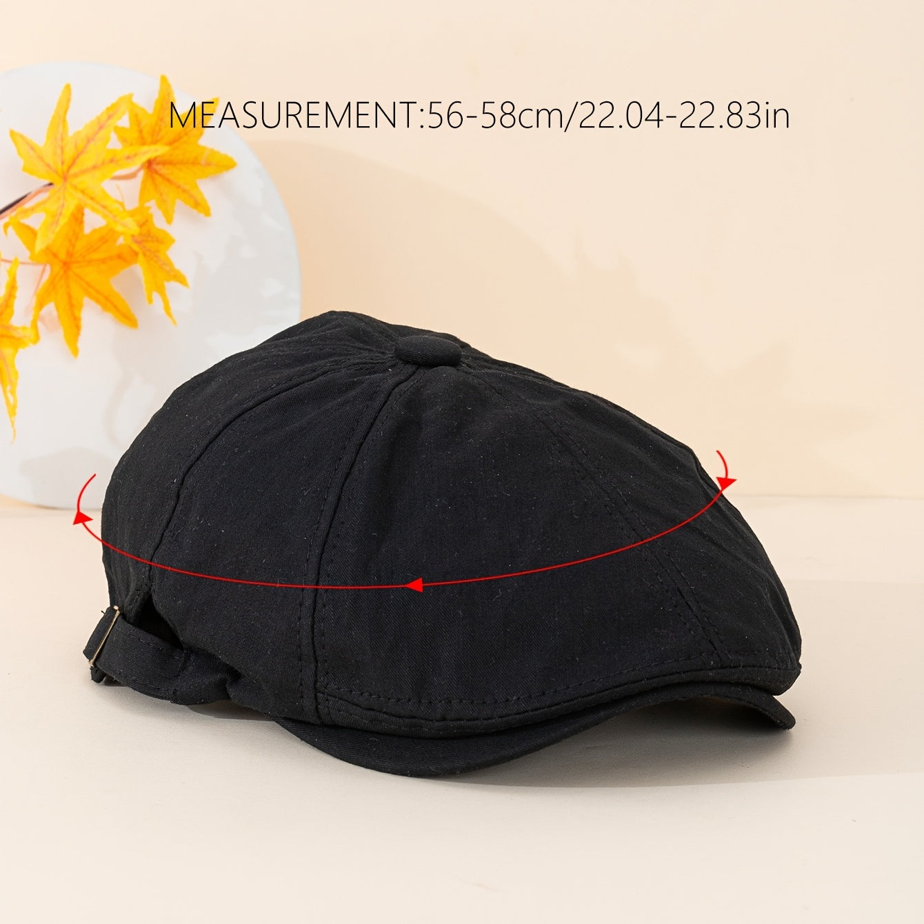 Unisex Adjustable Octagonal Hat, Retro Literary Style, One Size Fits All