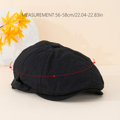 Unisex Adjustable Octagonal Hat, Retro Literary Style, One Size Fits All