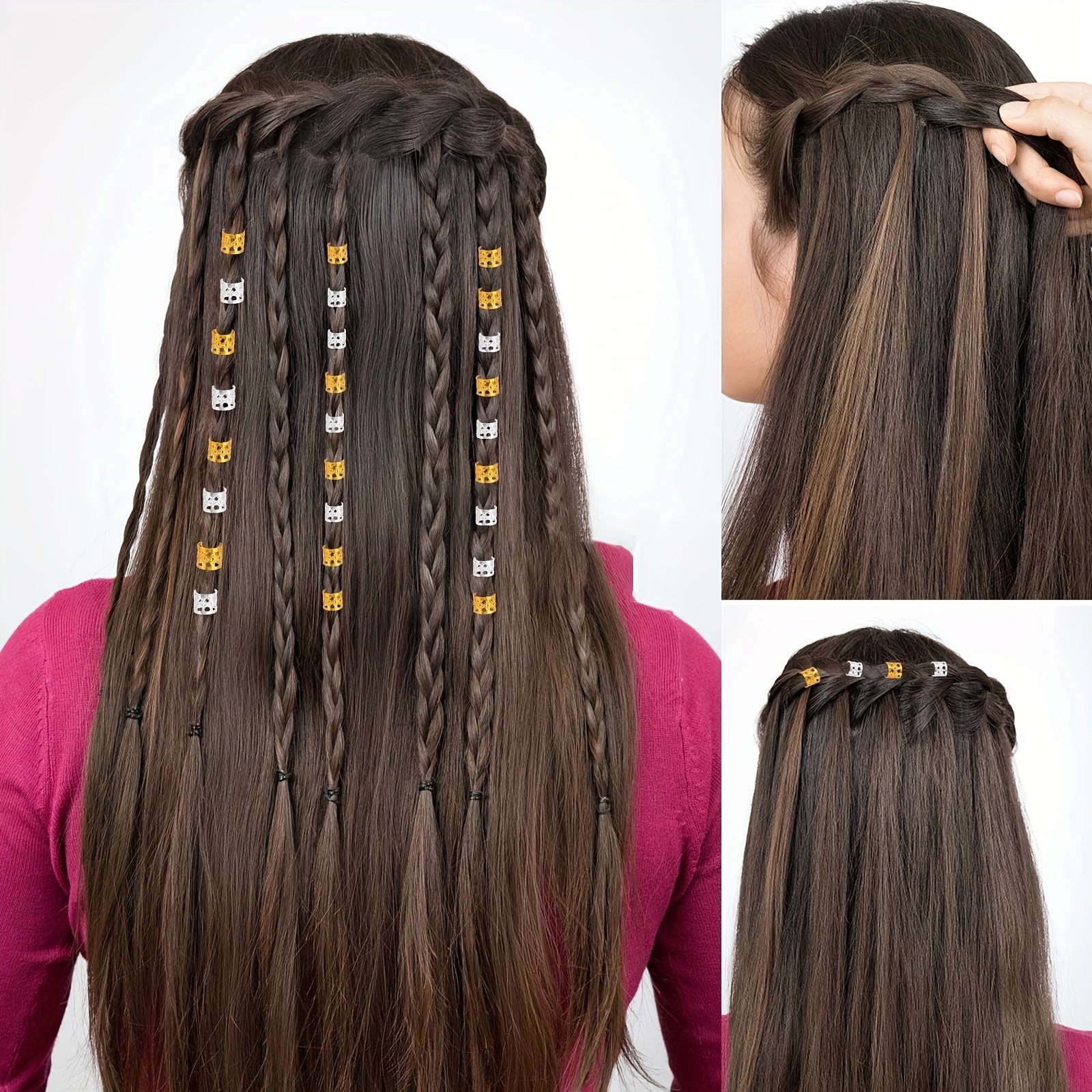 100pcs Hair Hollow Beads Dreadlocks Rings Afro Beard Beads Hair Jewelry
