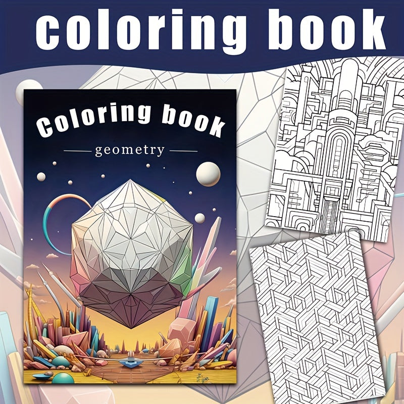 18 2x25 Geometric Coloring Book For Adults - Holiday Party Gift
