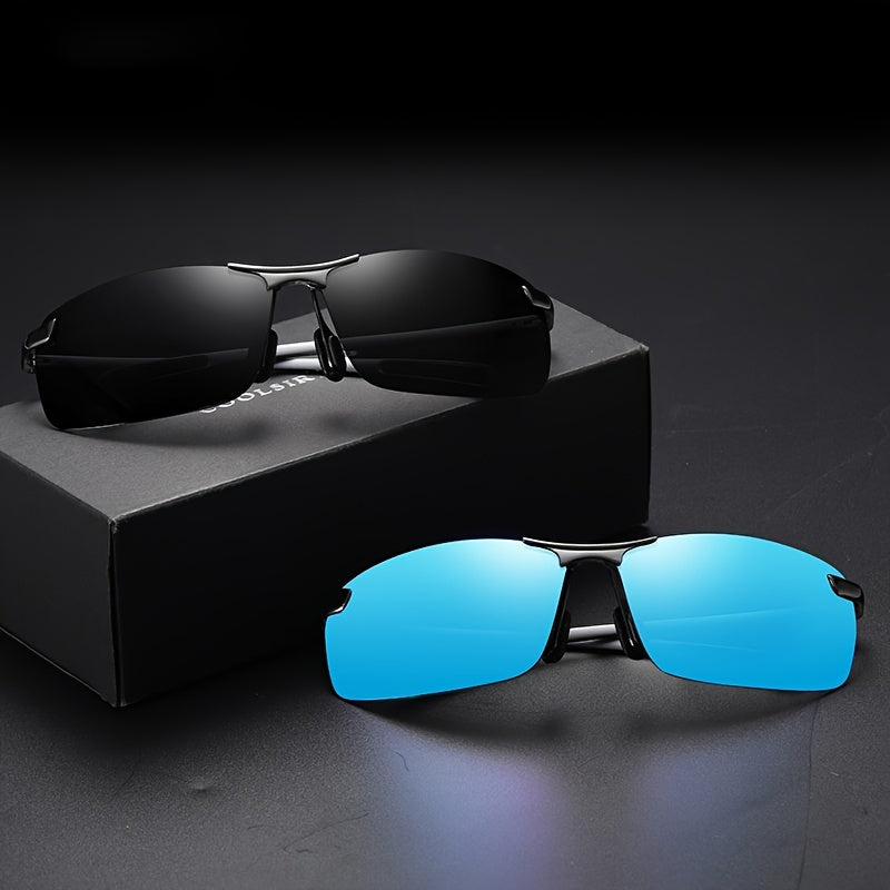 Men's Aluminum Magnesium Half Frame Polarized Sports Sunglasses